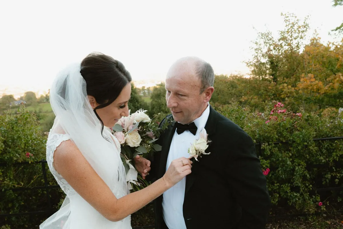 Father and daughter portraits at Killeavy Castle wedding