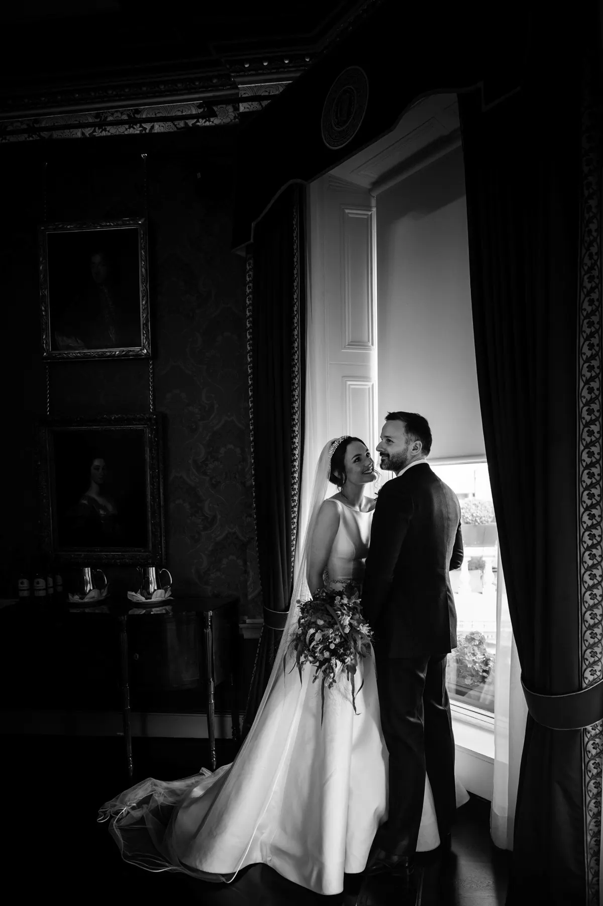 Carole and Stephen framed by an interior doorway.