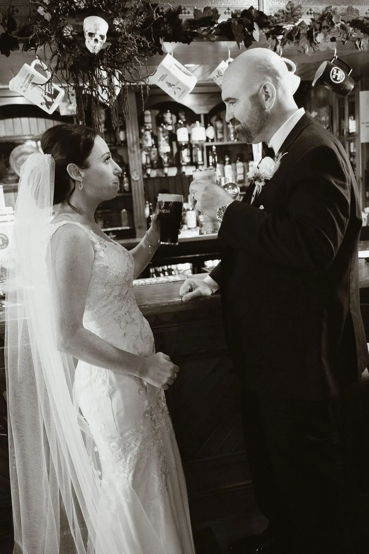 Cinematic bridal portrait from Killeavy Castle