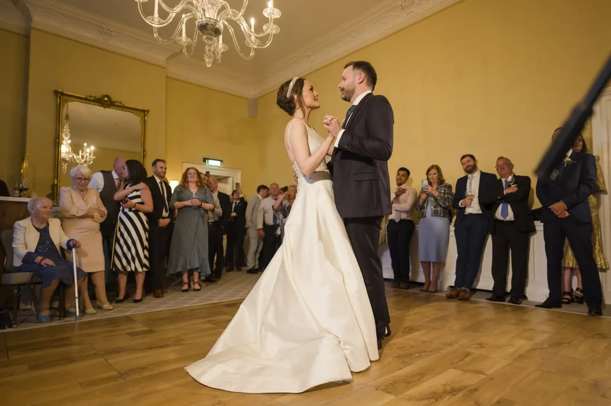 Carole and Stephen sharing their first dance.