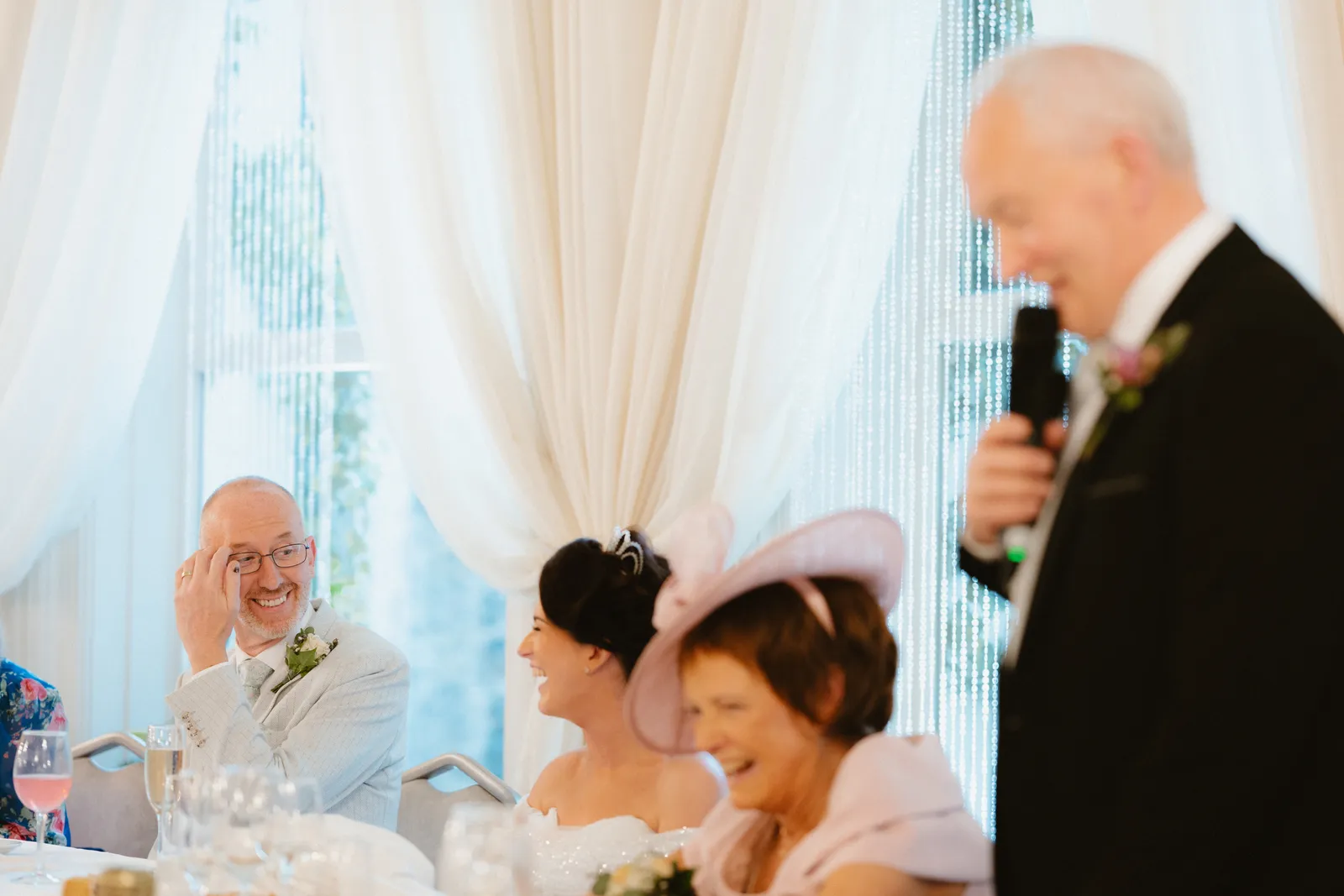 A guest gives a speech