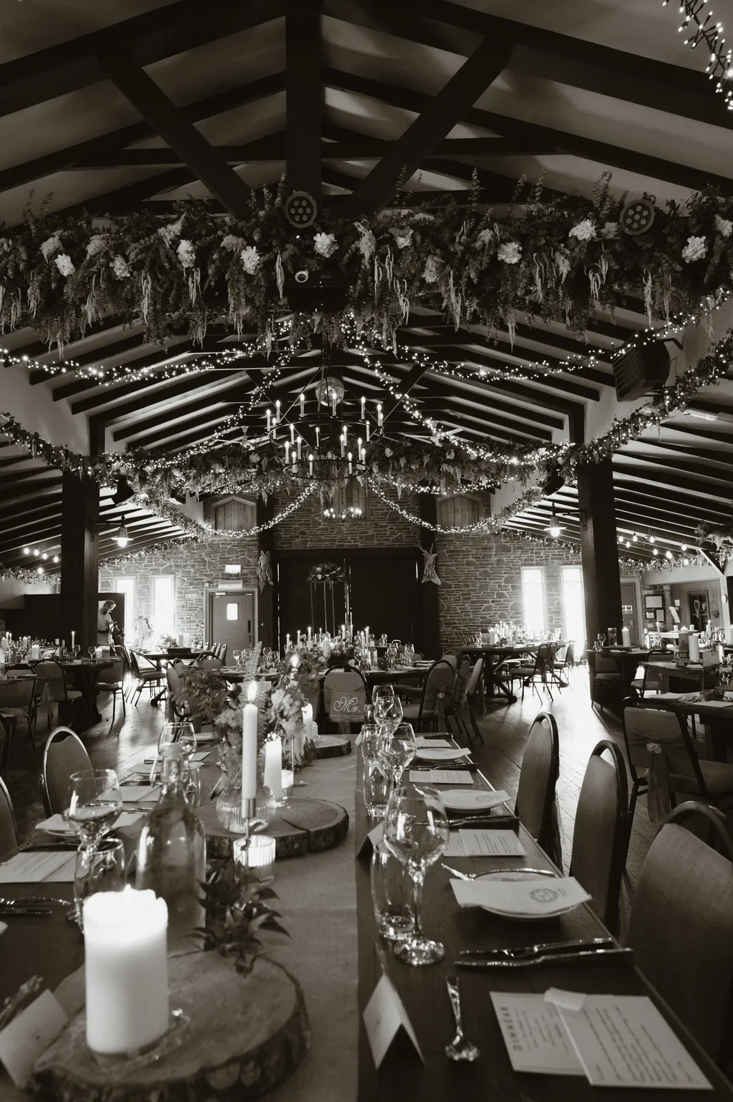 Wide view of the barn reception