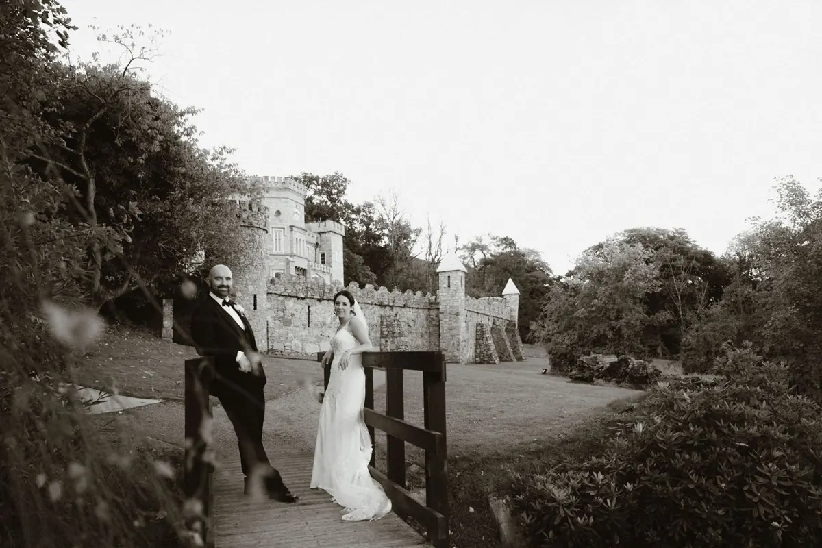 Bride portraits in the gardens at Killeavy Castle in Co. Armagh