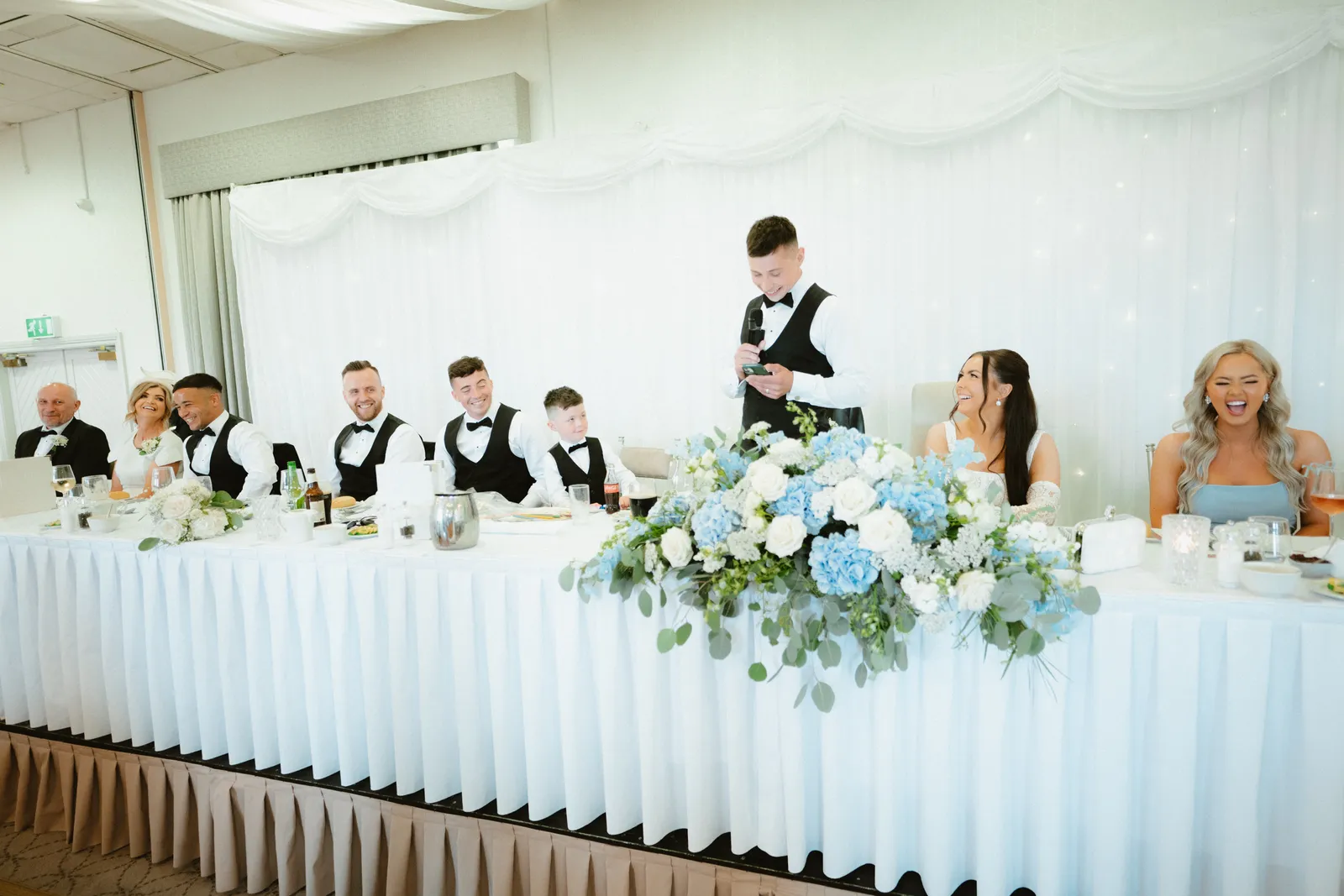 A guest speaking beside the top table