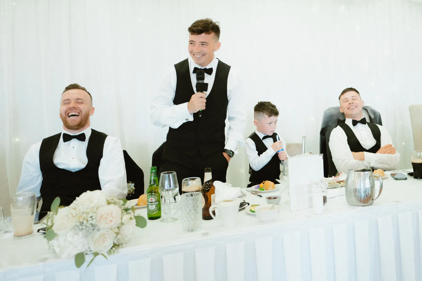 Guests laughing during the speeches