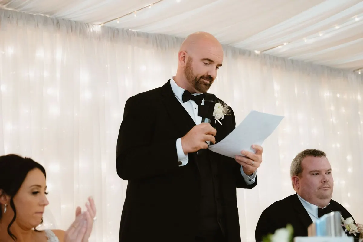 Groom makes emotional wedding speech at Killeavy Castle