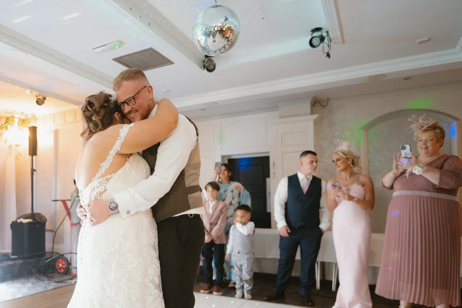 The couple dance together