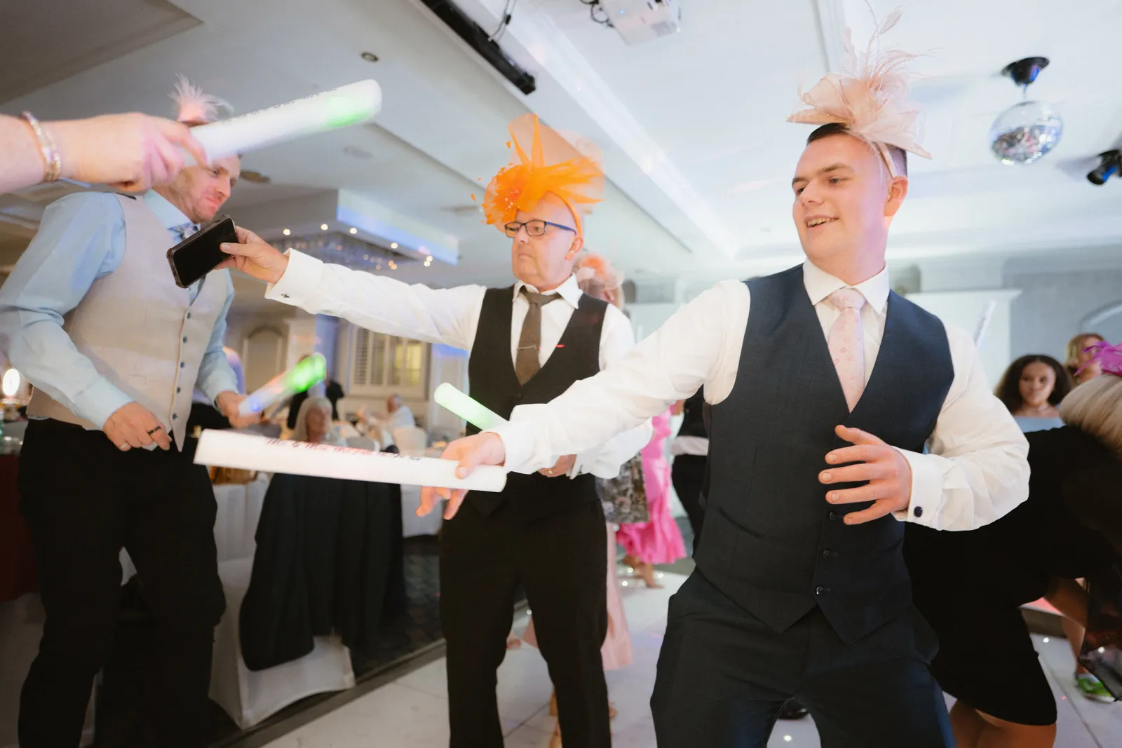 Guests join the dancing