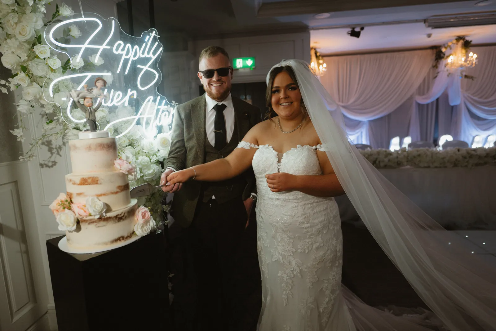 The couple cut their cake