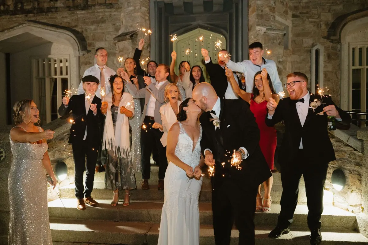 Evening sparkler photos outside Killeavy Castle in Co. Armagh