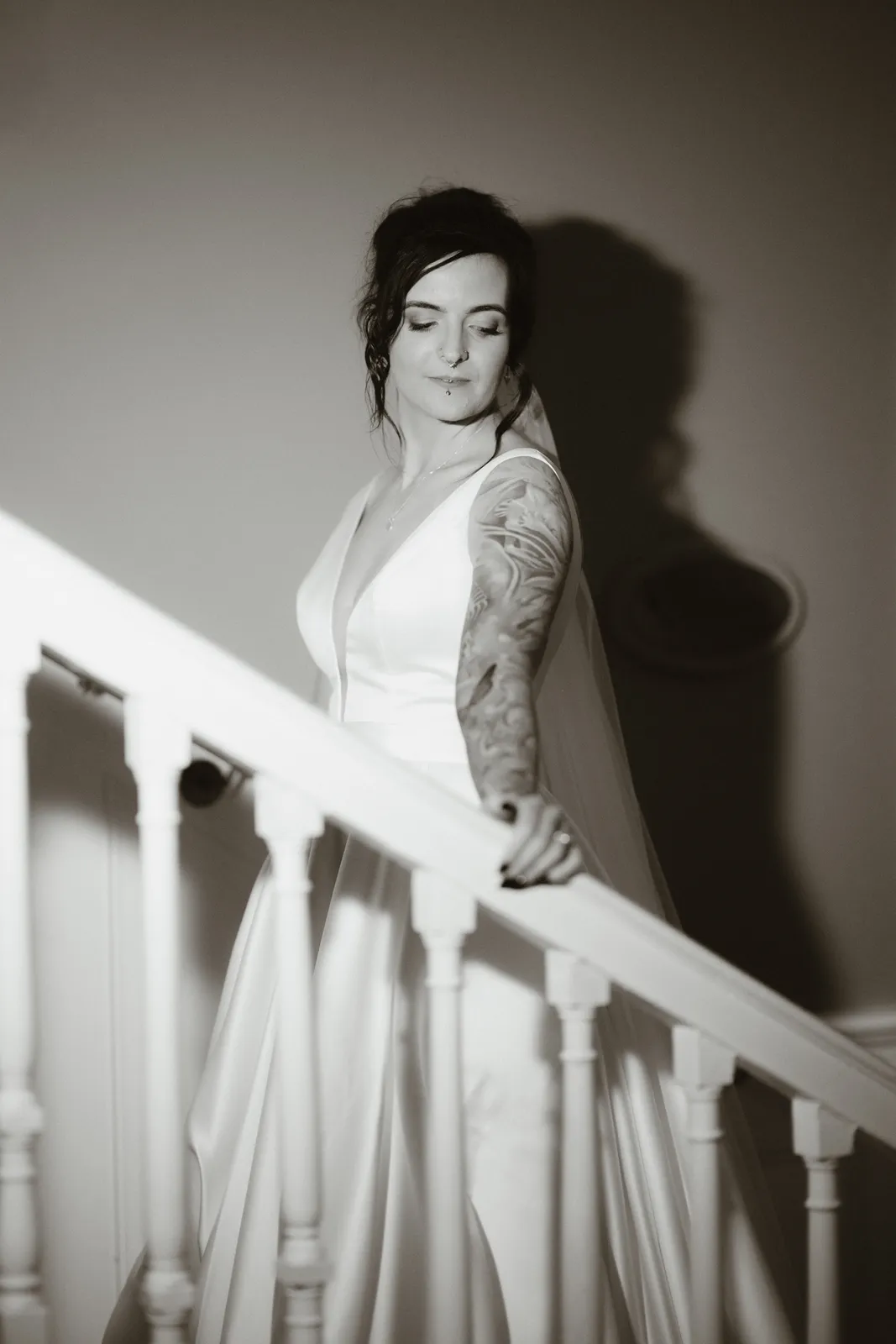 Chloe on the staircase