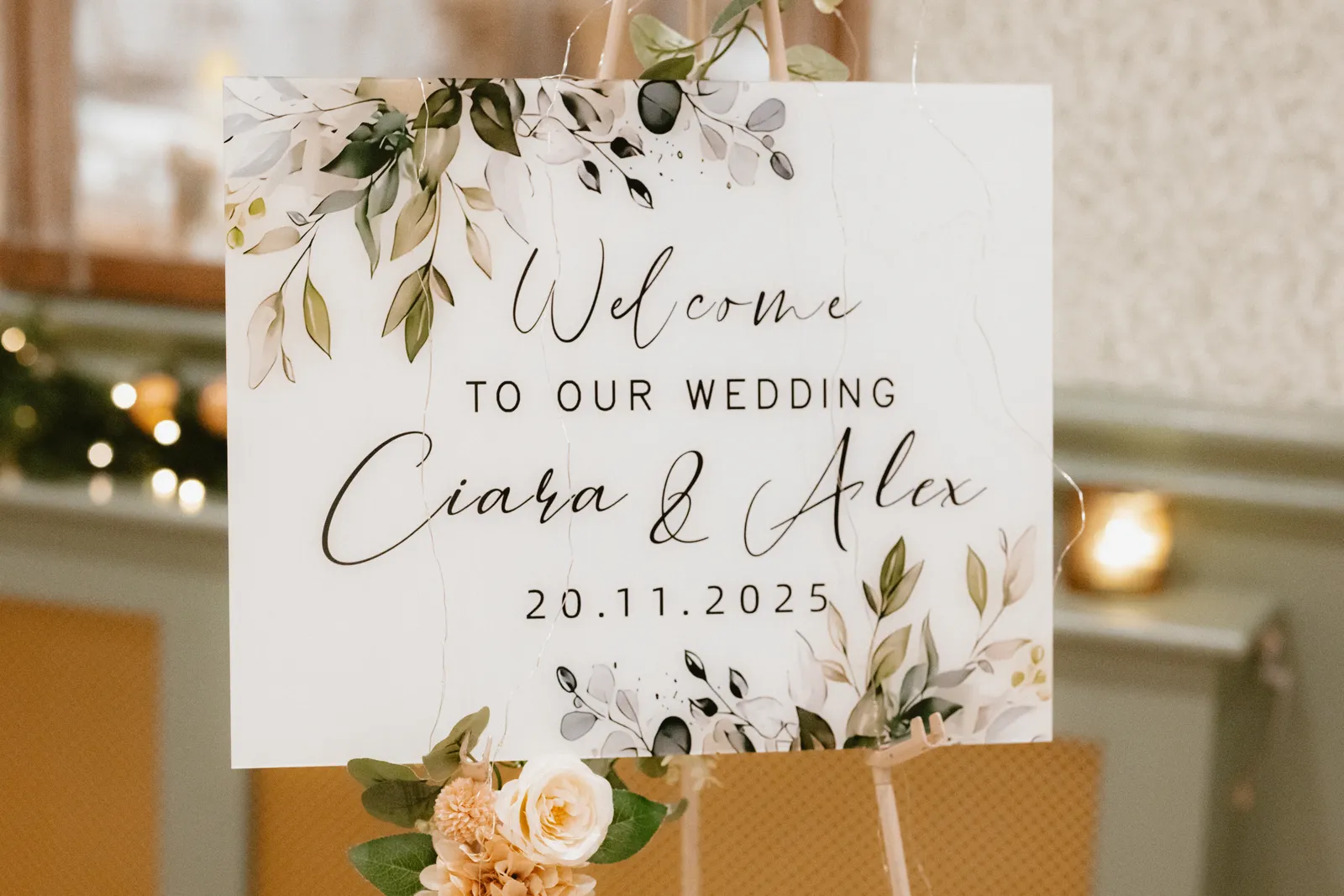 The wedding welcome sign
