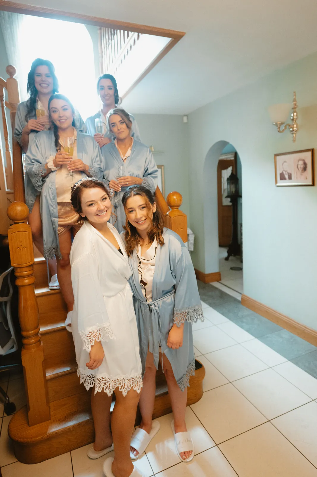 Guests gathered on the stairs