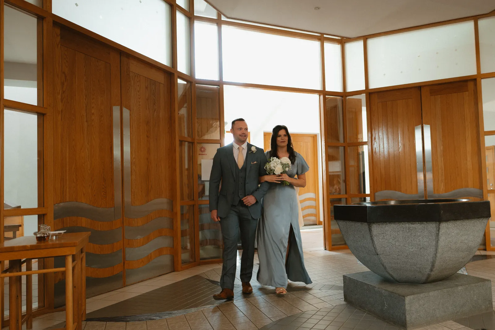Guests at the church entrance