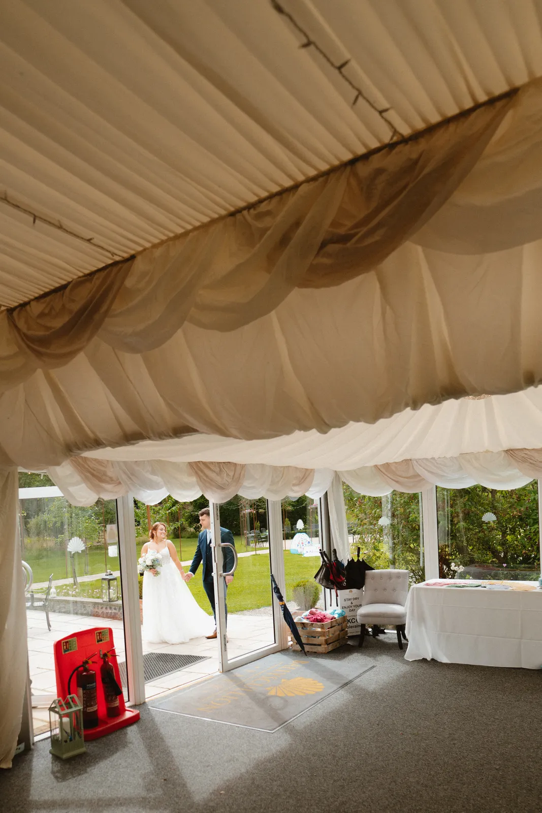 View into the marquee