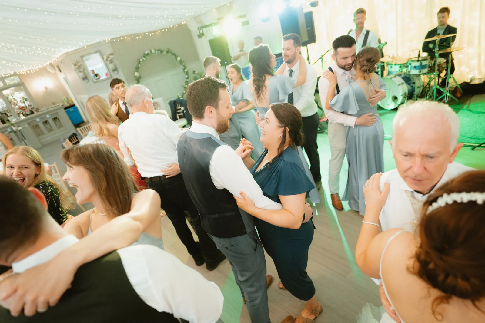Wide view of the evening dancing