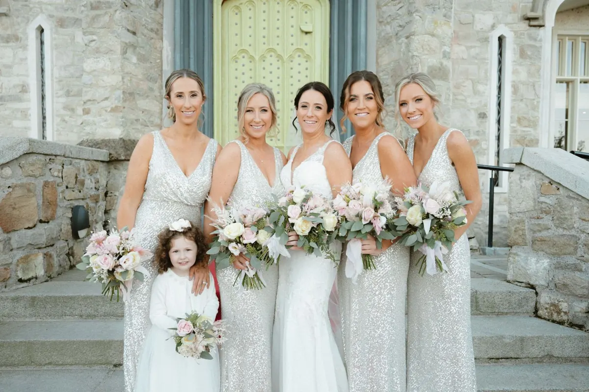 Elegant bridal wedding portraits at Killeavy Castle