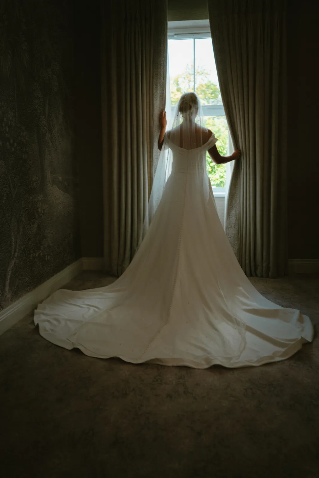 The train of Emma’s dress