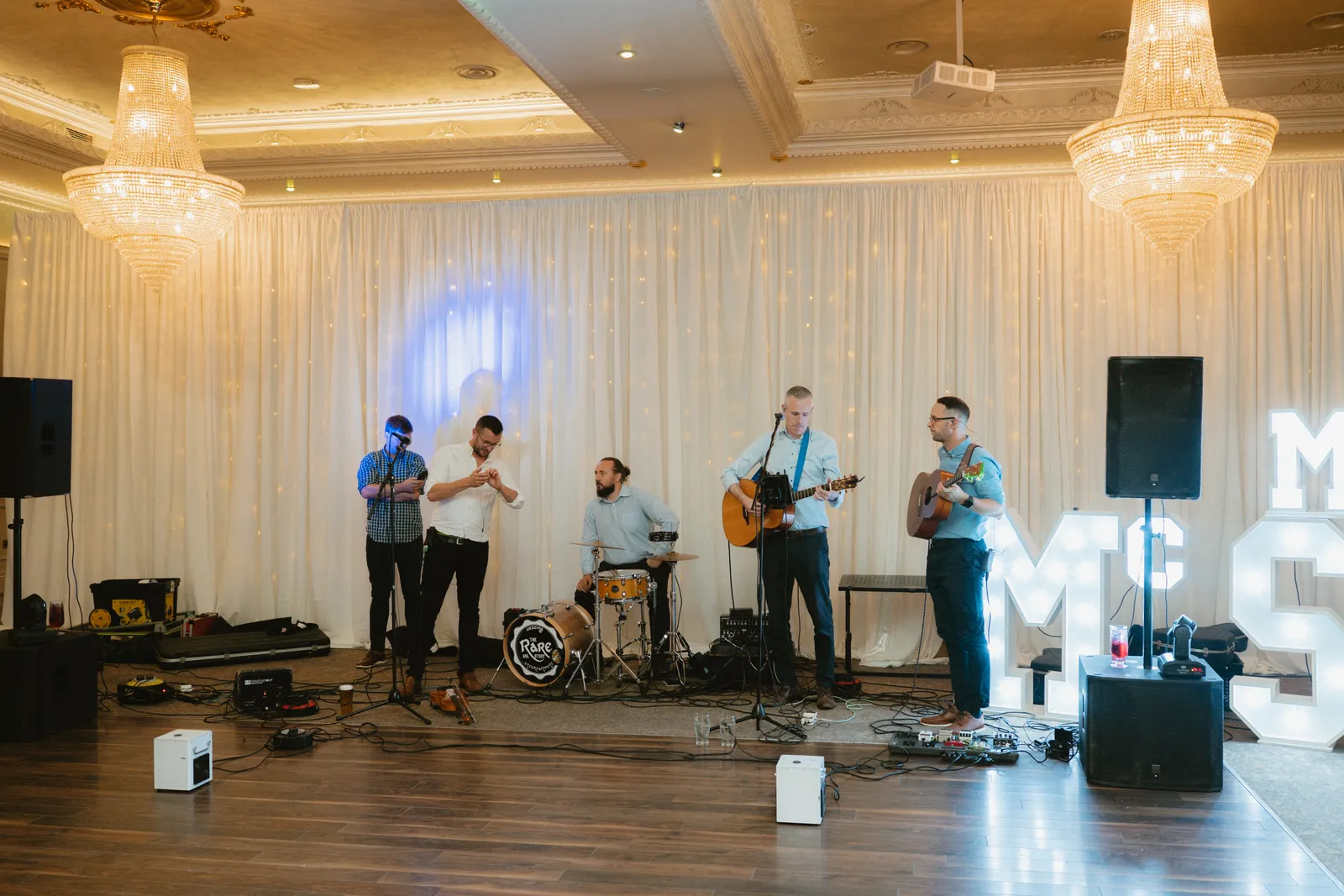 The band on stage