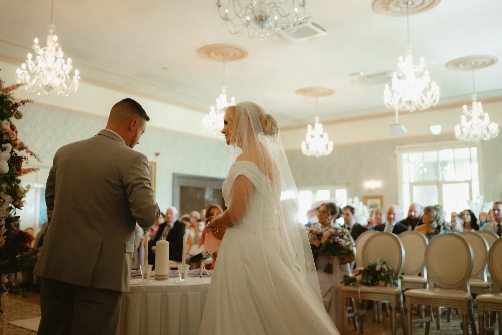 The couple in the ceremony room