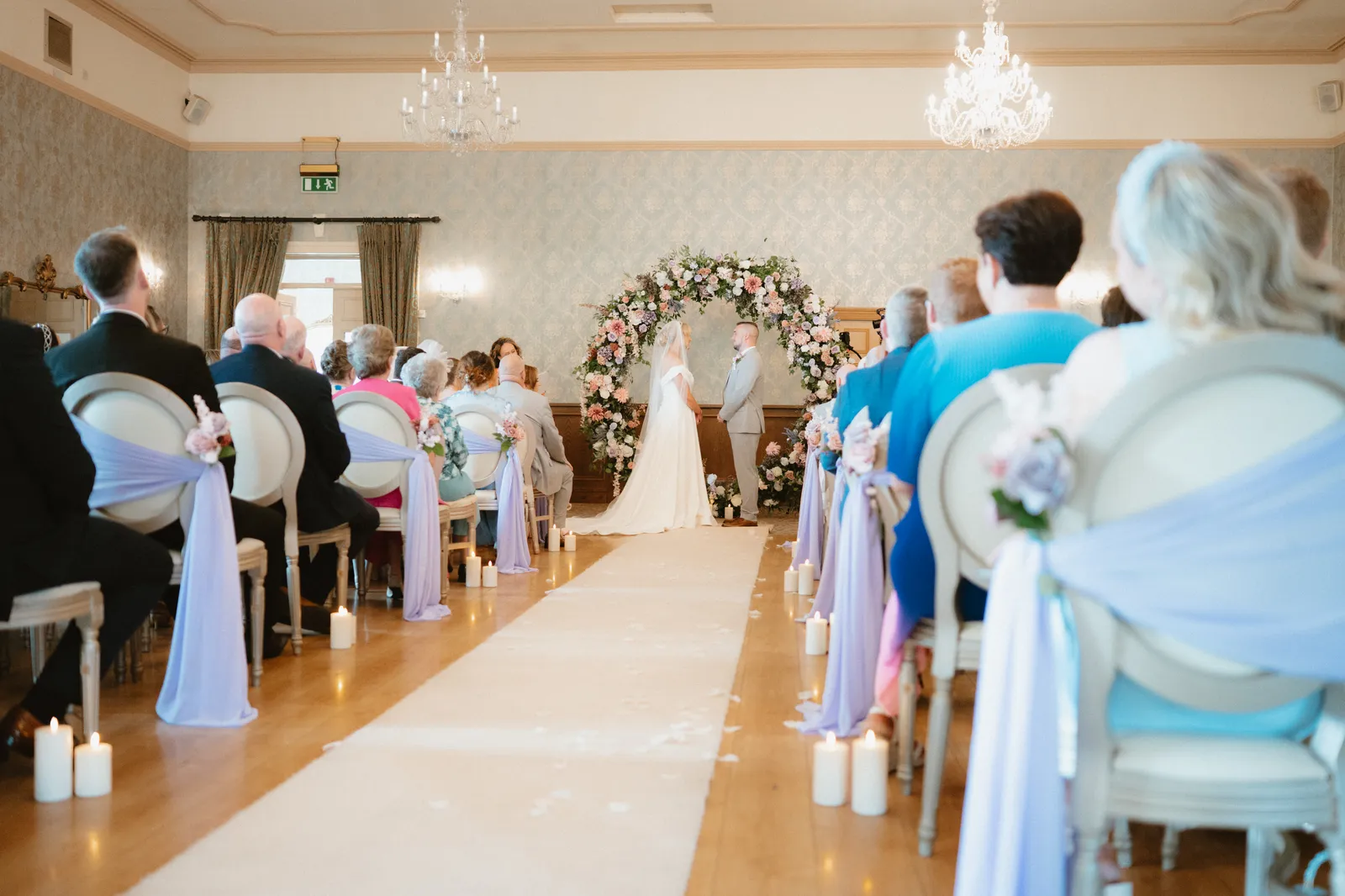 The view along the ceremony aisle