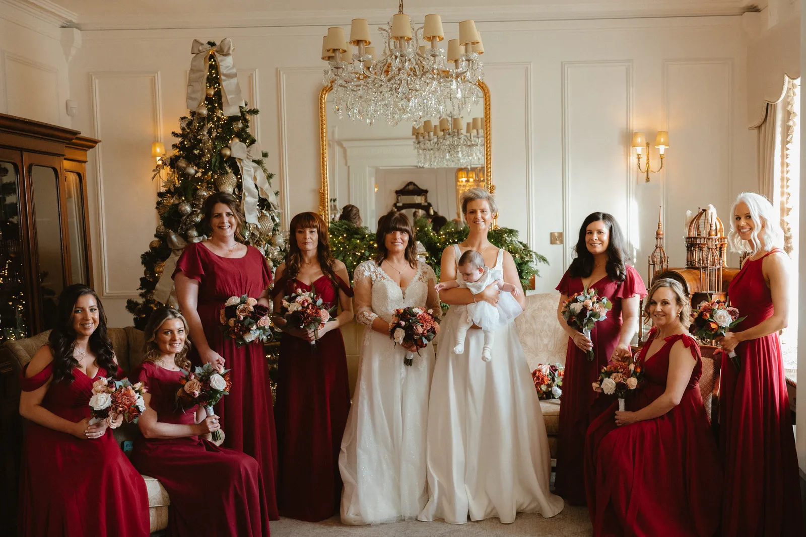 The wedding party in the sitting room