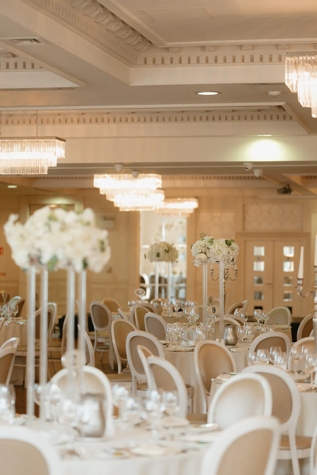 Reception room set for the wedding