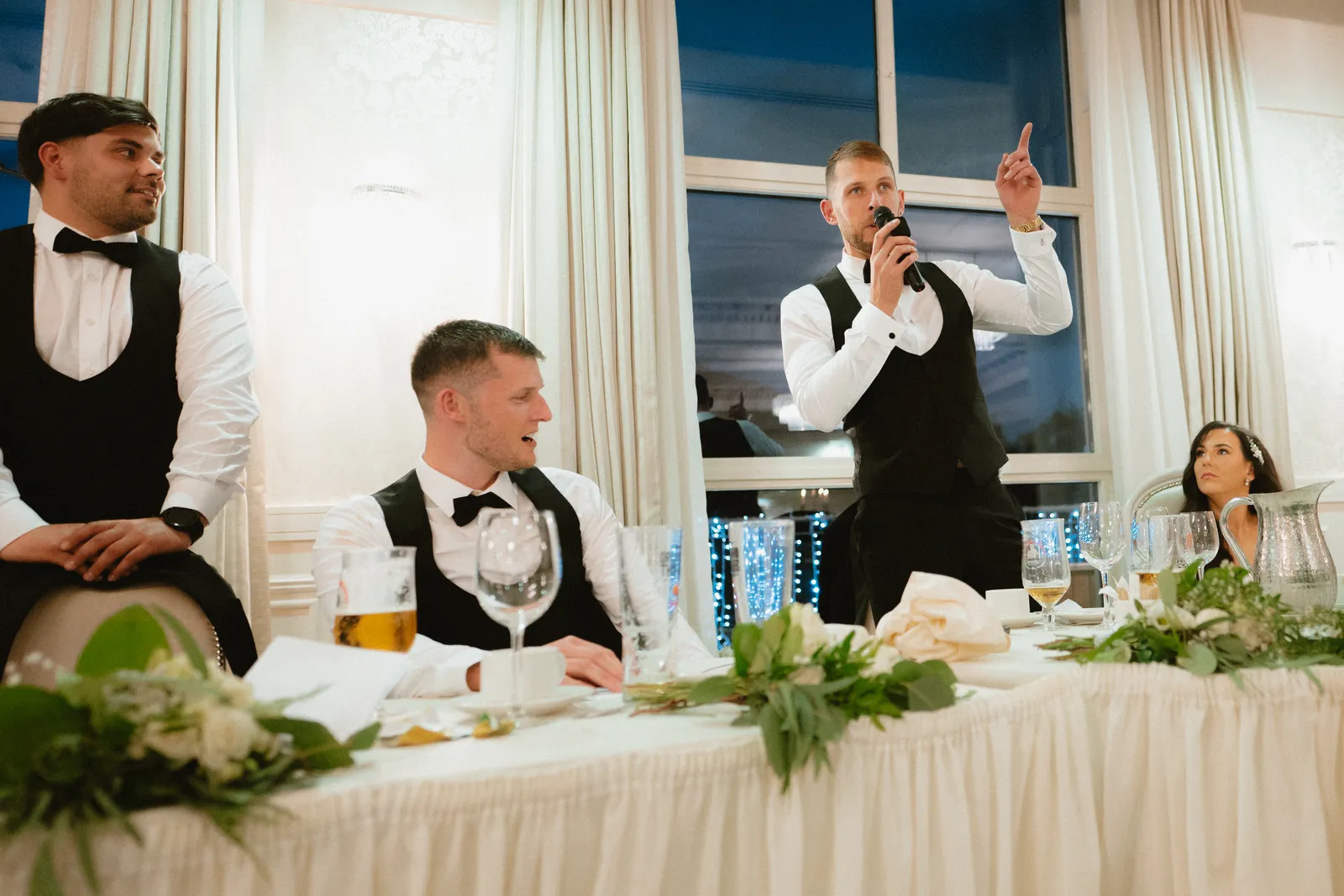 A guest speaking beside the top table