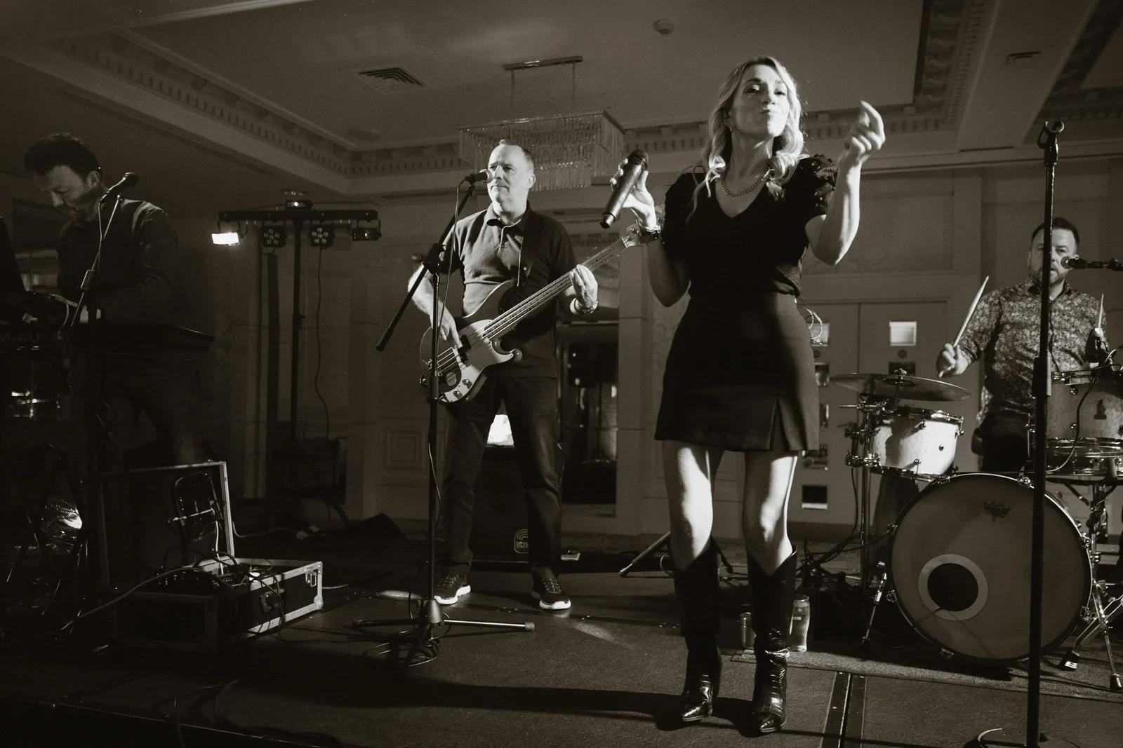 Musicians performing on stage