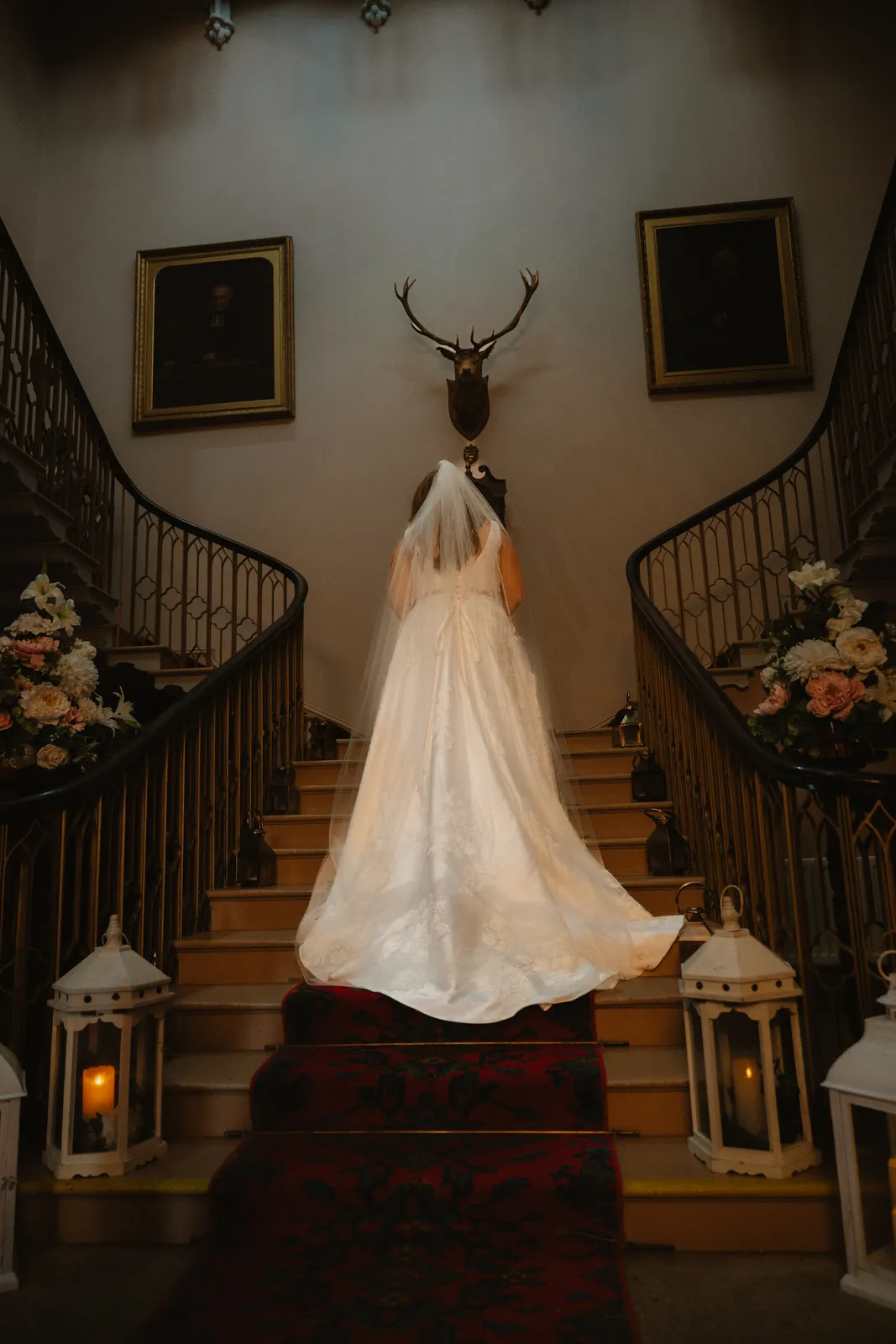 Leah on the castle staircase