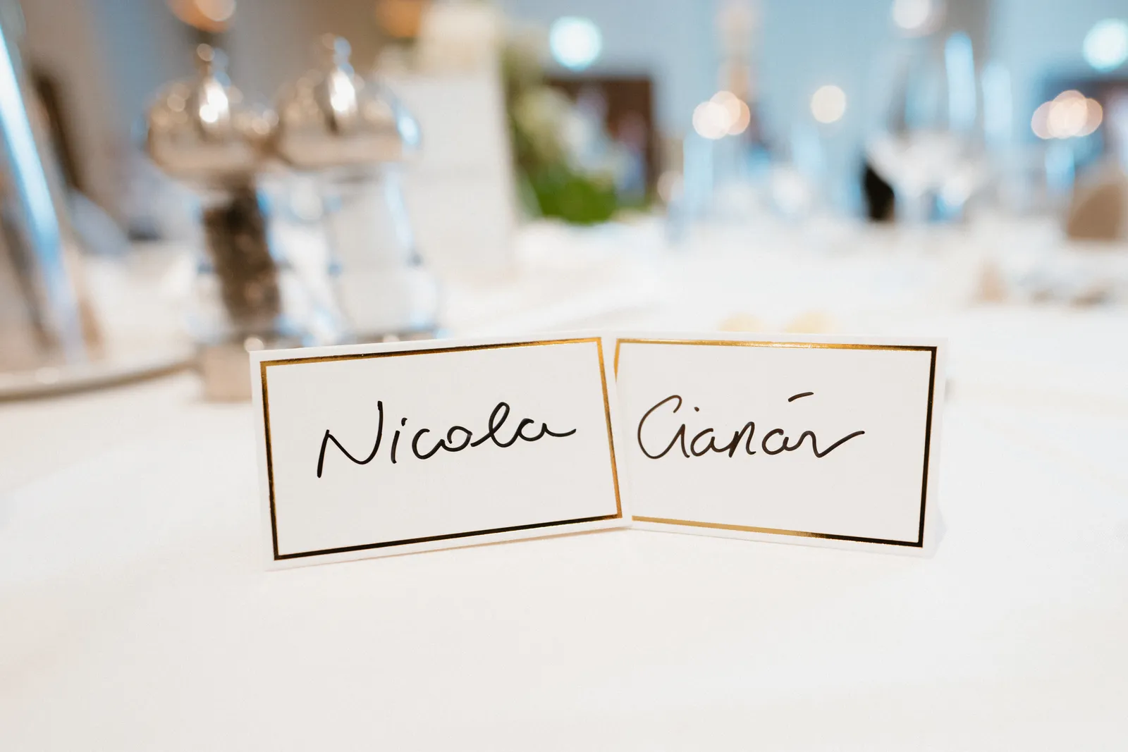 Nicola and Ciaran name cards