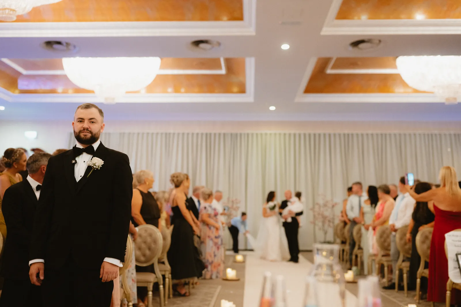 Lee waiting in the ceremony room