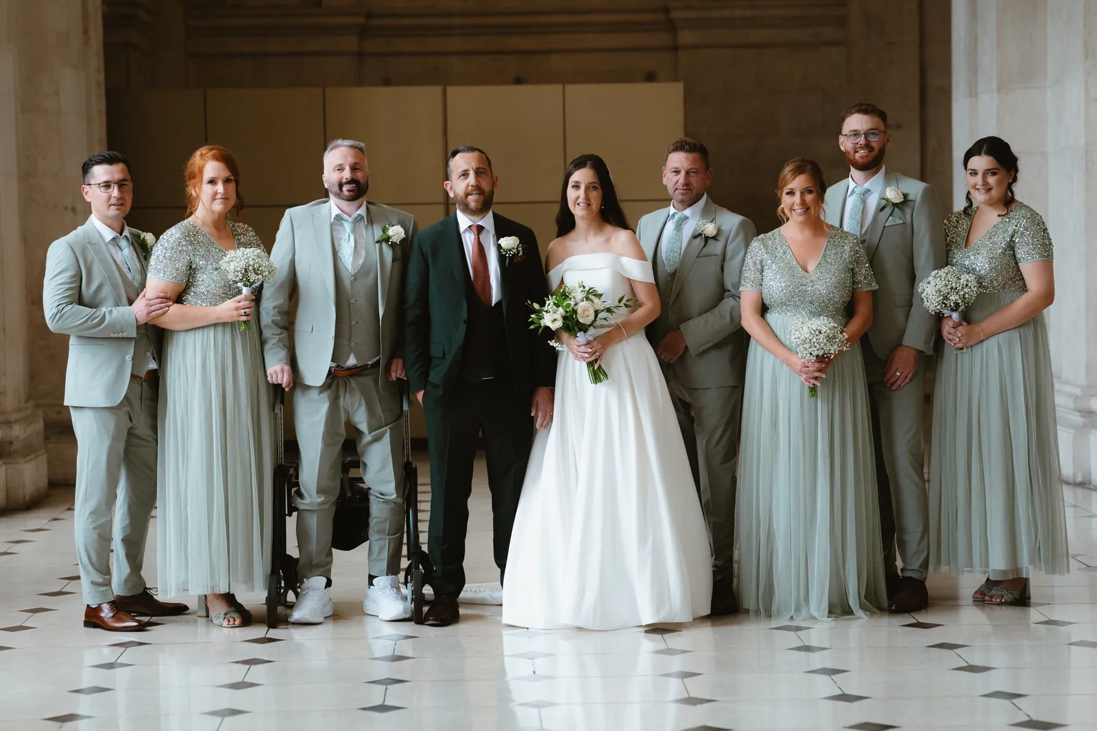 The wedding party in City Hall
