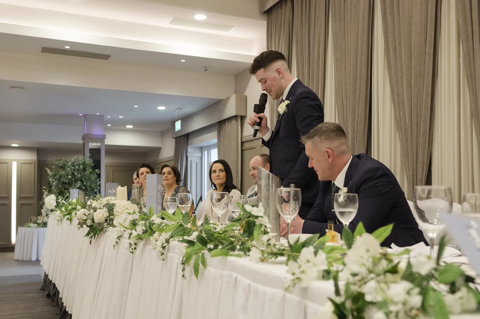 A guest speaking at the top table