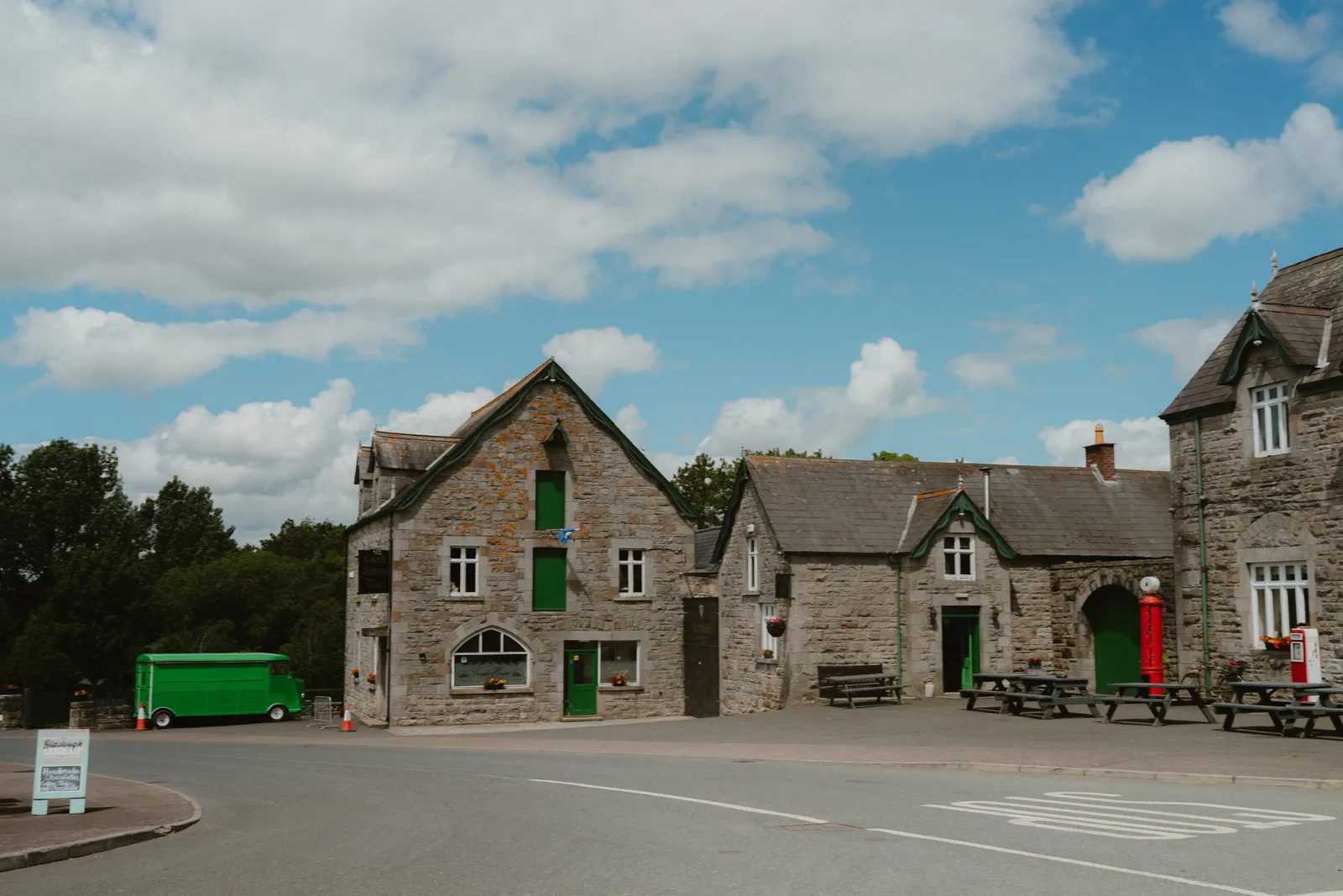 The stone pub exterior before the ceremony