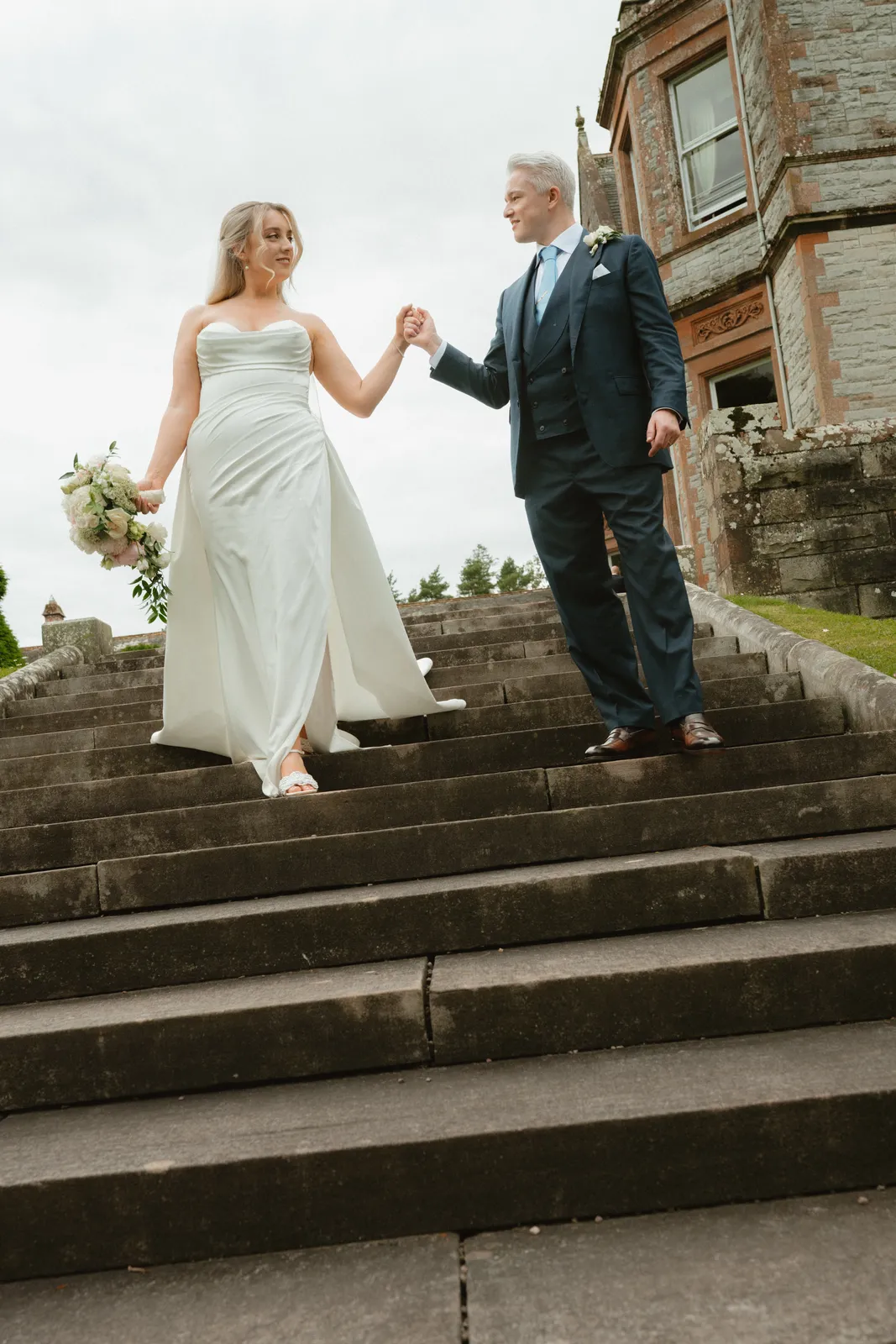 Roslyn and Jack on the stone steps