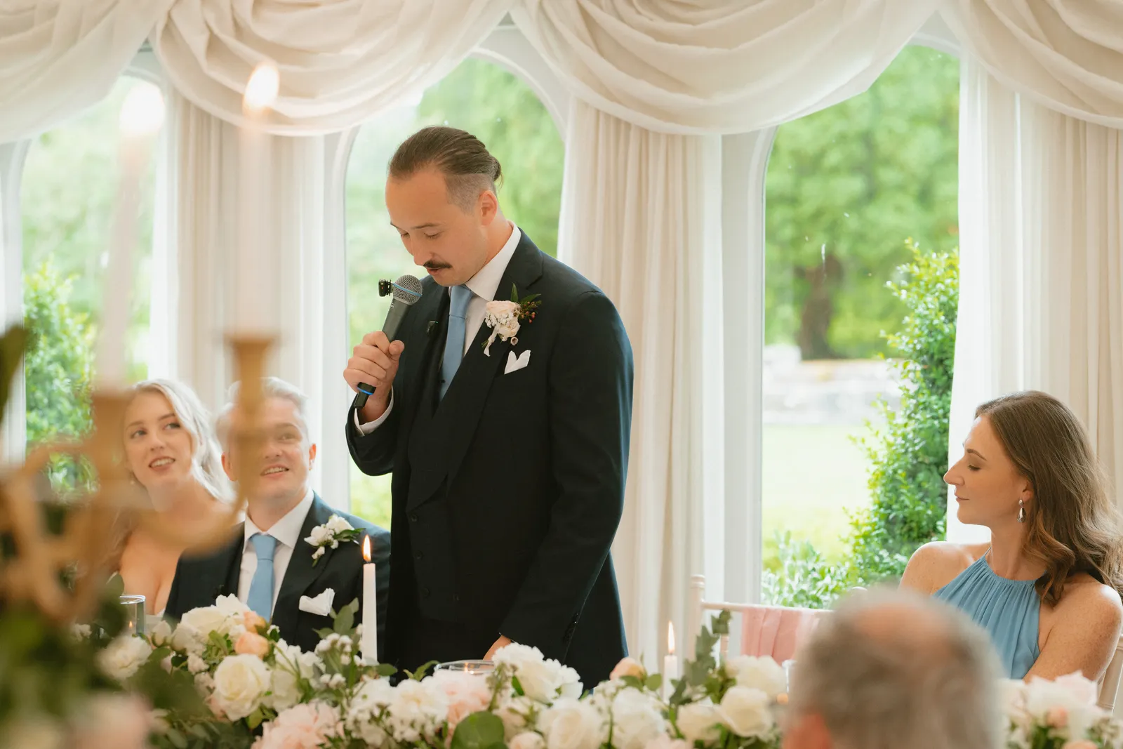 A guest giving a speech