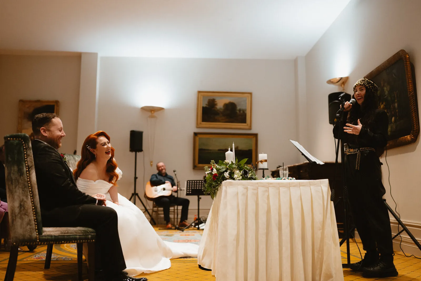 Wide view of the indoor ceremony