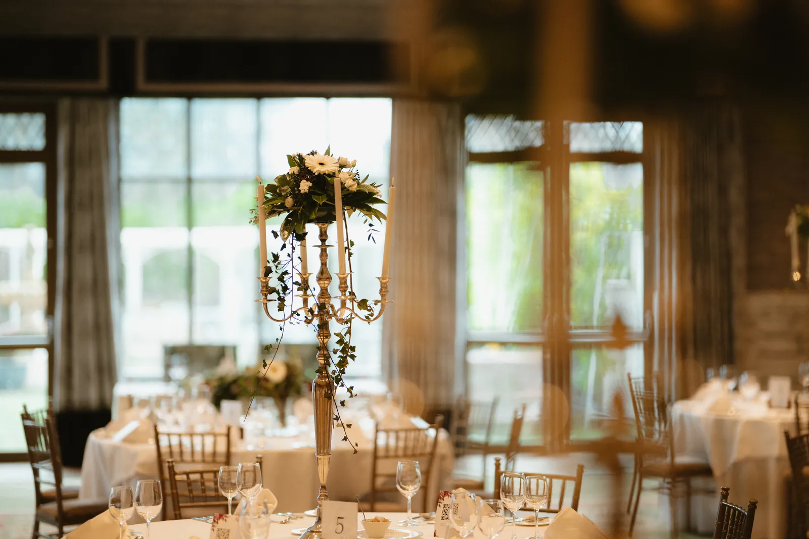Floral centrepiece in the reception room