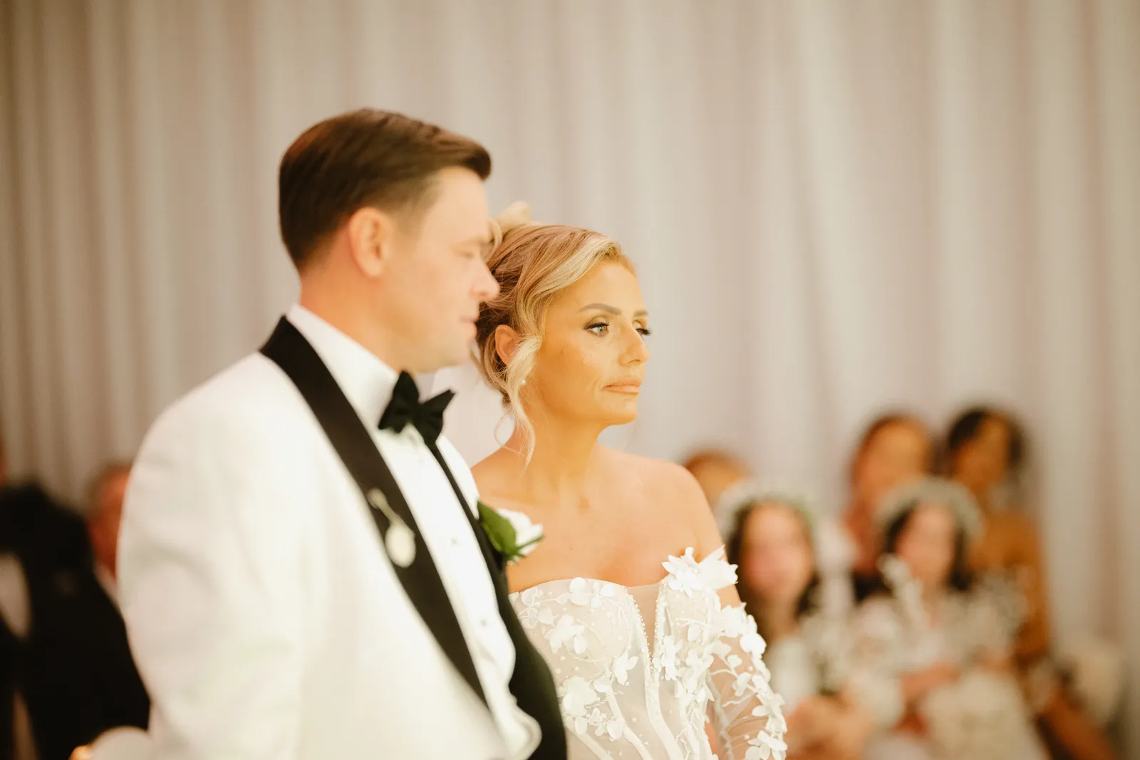 The couple stand together