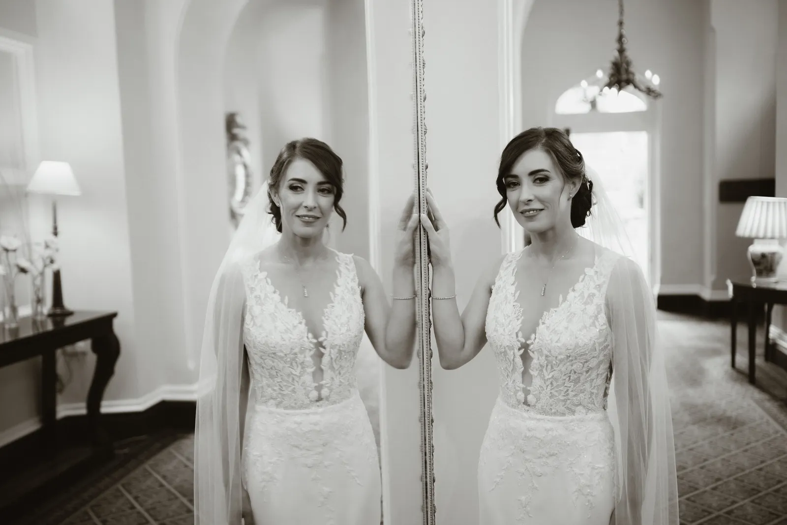 Vicky reflected in a mirror