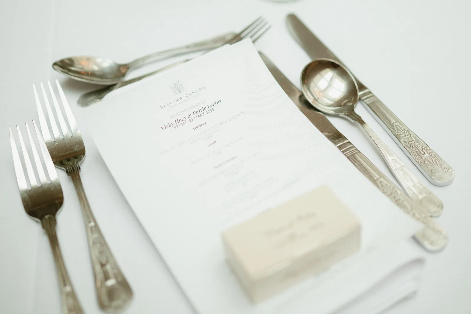 A reception place setting