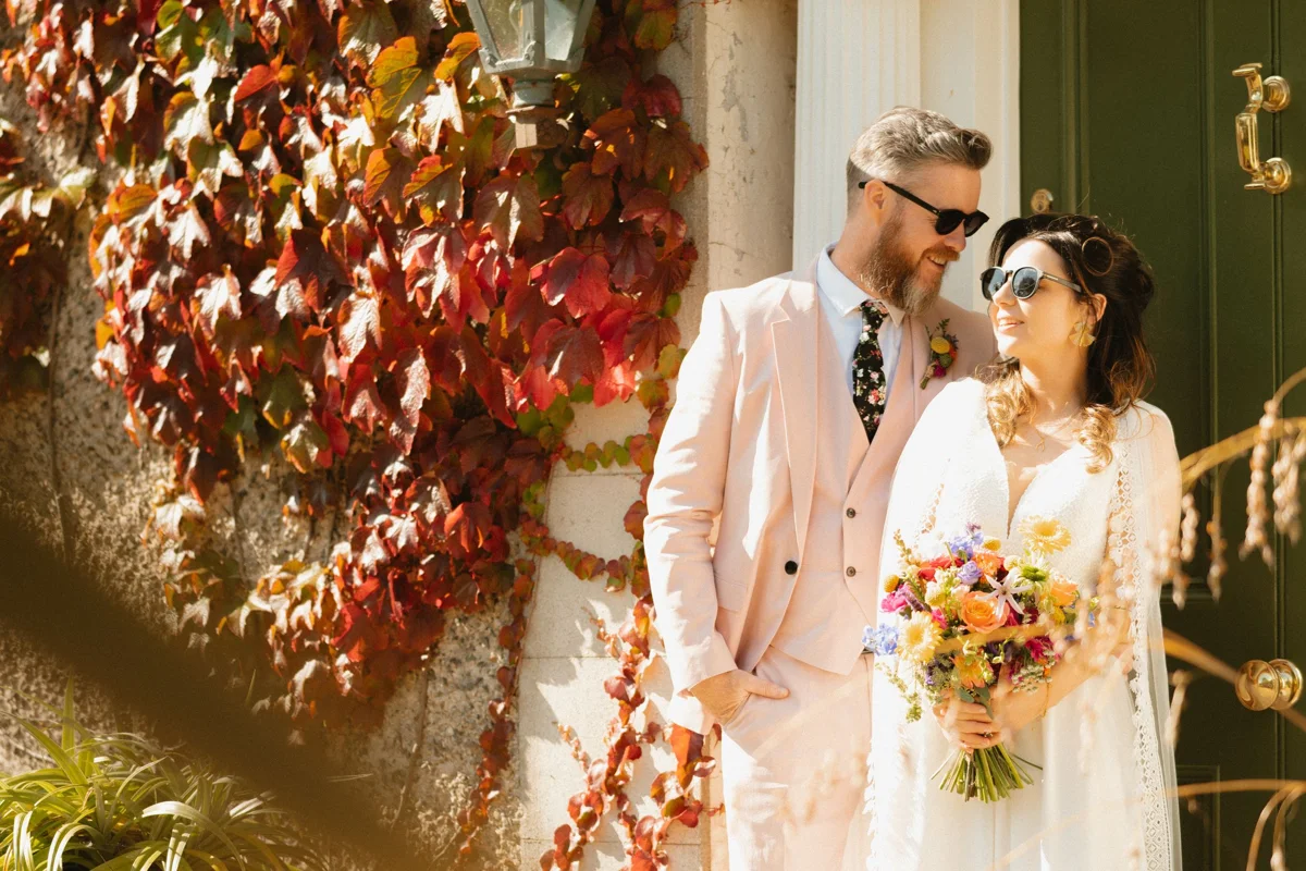 Aoife and Ben sharing a quiet moment at Segrave Barns